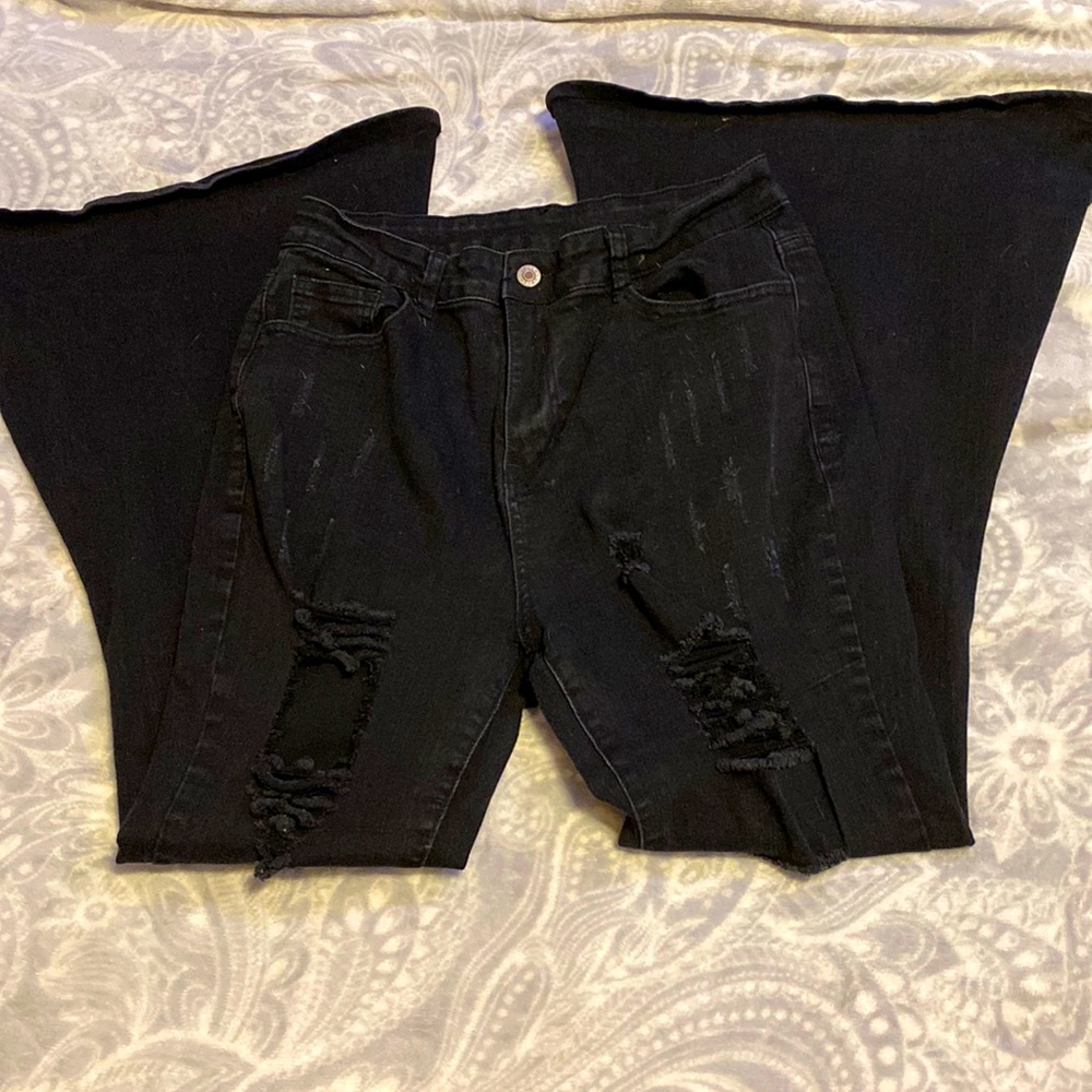black bell bottoms